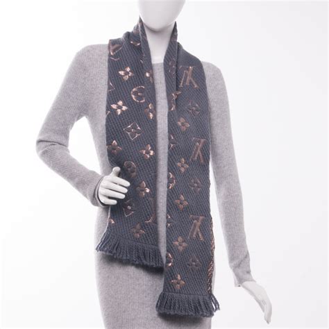 louis vuitton scarf gray|louis vuitton wool scarf.